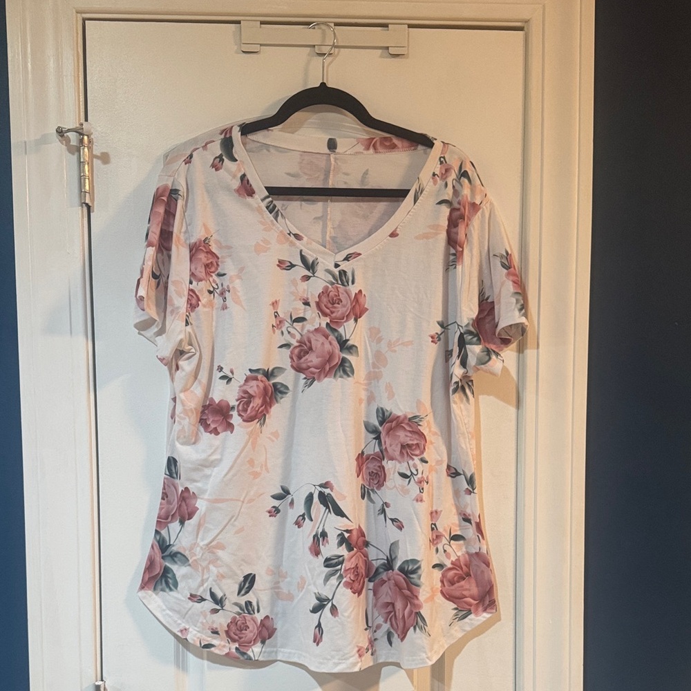 Floral V-Neck Women's Top